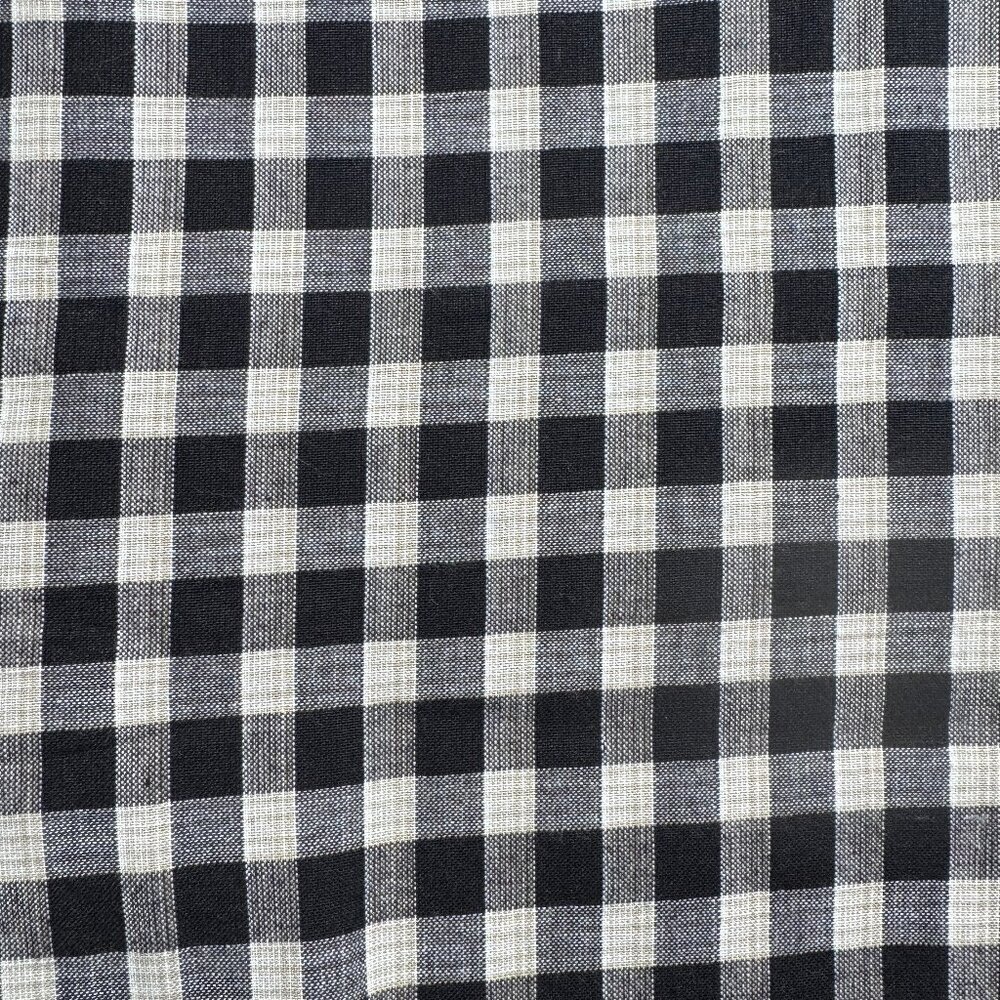 3 yards Homespun Cotton Quilt Fabric Black Check #H16